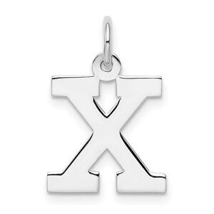 Sterling Silver Amanda Collection Medium Block Style Initial X Pendant